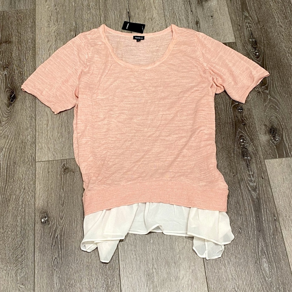 Peach short sleeve top